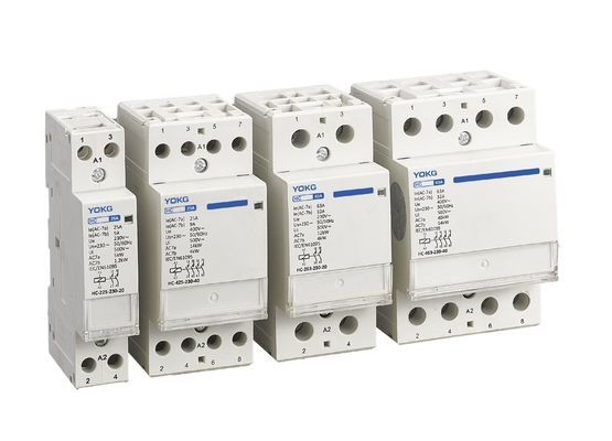 Kalite  3 Mini Modular Din Rail Mounted Contactor 2 Pole 25A 63A Household 4 Pole fabrika
