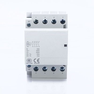 Din Ray Ev Tipi AC Modüler Kontaktör Otomatik Çalışma 4P 63A 4NO 220V / 230V